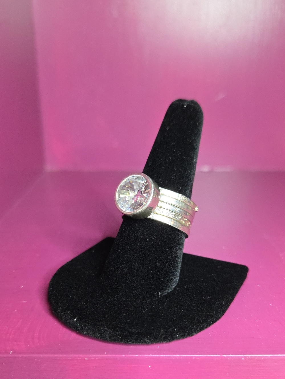 Retired Silpada Dusk to Dance Floor Sterling Silver & Cz Stack Ring R2931-R2448